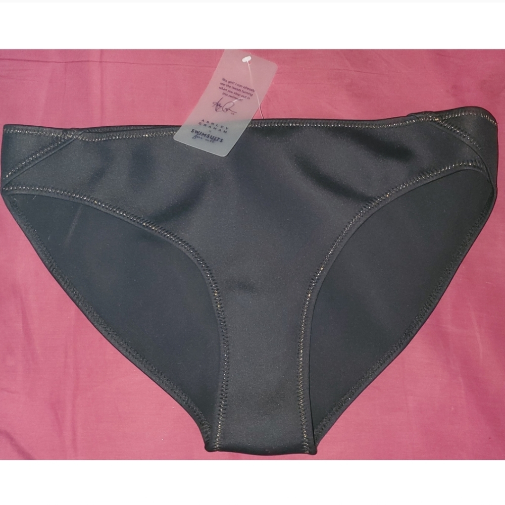 Ashley Graham Swimsuits For All black/gold bottoms